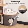 Wooden Cat House with 2 Removable Washable Cushions Cat Condo Sturdy Large Cave