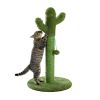 Cactus Cat Scratching Post with Natural Sisal Ropes; Interactive Ball; Cat Scratcher for Cats and Kittens Green