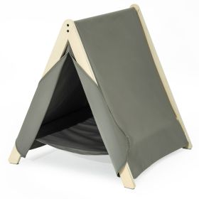 Pet Tent; Cat Tent for Indoor Cats; Wooden Cat House for small Pets; Gray green