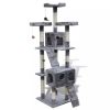 Cat Tree Scratching Post 67" 2 Condos Gray