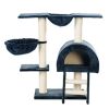 Cat Tree 41" Dark Blue Plush