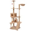 Cat Tree 75" Beige Plush