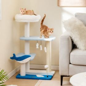 3-level Cat Tower with Sisal Covered Scratching Posts