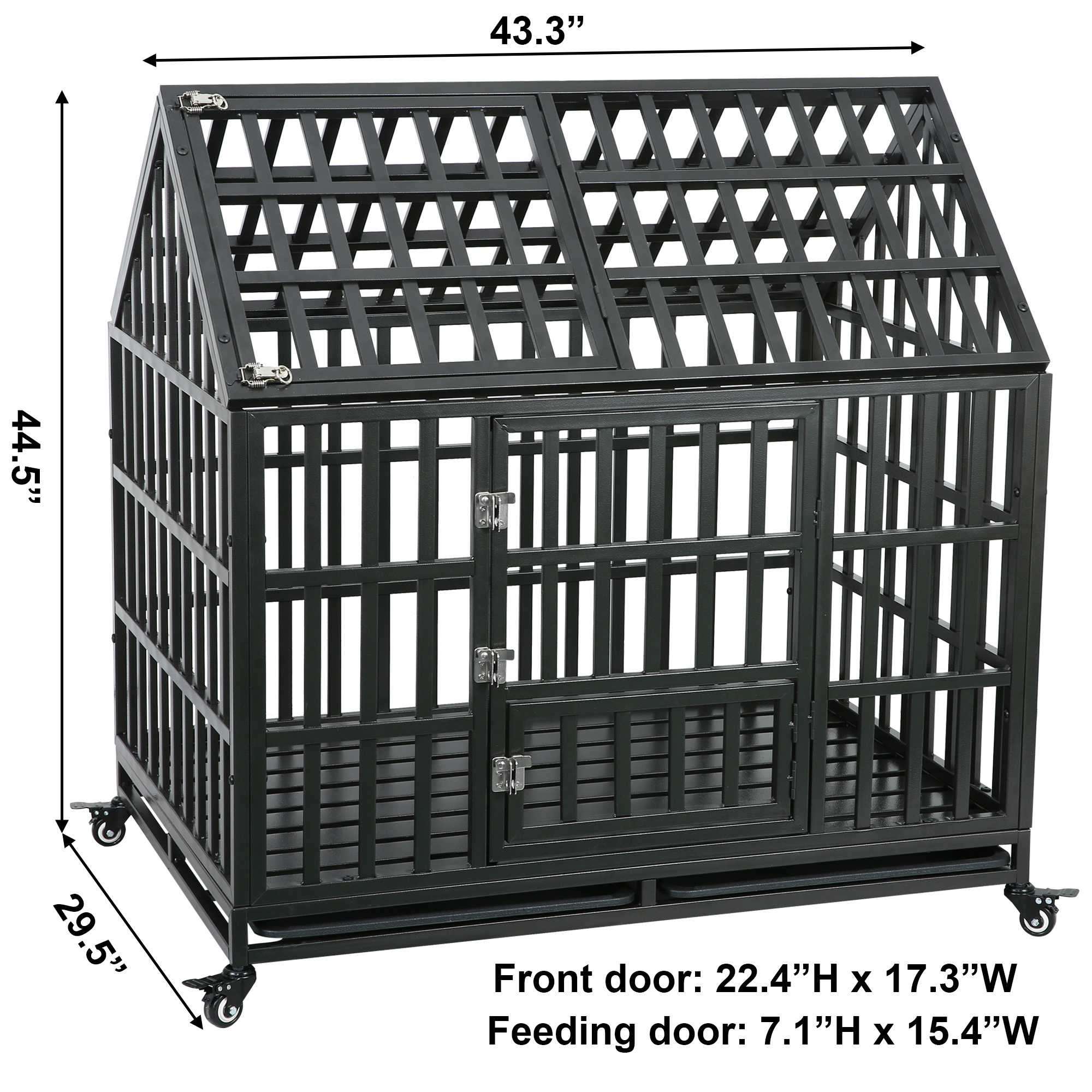 Heavy Duty Dog Cage pet Crate with Roof