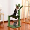 Cat Tree Scratcher Cactus With Cat Scratching Post Hammock Interactive Ball Green XH