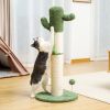 Large Cactus Cat Scratching Post with Natural Sisal Ropes; Cat Scratcher for Cats and Kittens White