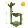 Cactus Cat Tree Cat Scratching Post with Hammock Play Tower; Full Wrapped Sisal Scratching Post for Cats 93.5cm Green