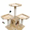 Cat Tree Scratching Post 67" 2 Condos Beige