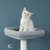 Modern Wood Cat Tree Cats Multi Floor Large Play Tower Sisal Scratching Post Kitten Furniture Activity Centre With Condo Playhouse Dangling Toy Grey