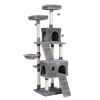 Cat Tree 69 Inches Cat Tower with 2 Condos and 2 Perches; Kitty Climber Tower Furniture; Upgraded Version Grey