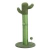 Large Cactus Cat Scratching Post with Natural Sisal Ropes; Cat Scratcher for Cats and Kittens Green