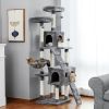 Cat Tree 69 Inches Cat Tower with 2 Condos and 2 Perches; Kitty Climber Tower Furniture; Upgraded Version Grey