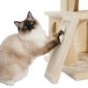 Cat Tree Luxury 34 Inches Cat Tower with Double Condos; Spacious Perch; Fully Wrapped Scratching Sisal Posts and Replaceable Dangling Balls Beige