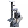 Cat Tree Scratching Post 45" 1 Condo Gray with Paw Prints