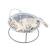 Cat Bed Soft Plush Cat Hammock with Dangling Ball for Cats, Small Dogs Gray