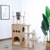 (Do Not Sell on Amazon) Modern Wooden Cat Tree Multi-Level Cat Tower With Fully Sisal Covering Scratching Posts, Deluxe Condos And Large Space Capsule