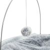 Cat Bed Soft Plush Cat Hammock with Dangling Ball for Cats, Small Dogs Gray