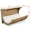 vidaXL Cat Bed with Cushion Water Hyacinth 14.6"x7.9"x7.9"