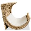 vidaXL Cat Bed with Cushion Water Hyacinth 14.6"x7.9"x7.9"