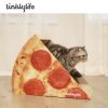 Tinklylife Cat Condo Scratcher Post Cardboard; Looking Well with Delicious Pizza Shape Cat Scratching House Bed Furniture Protector