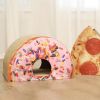 Tinklylife Cat Condo Scratcher Post Cardboard; Looking Well with Delicious Doughnut Shape Cat Scratching House Bed Furniture Protector; Pink Colour