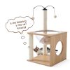 Cat Furniture Cat Tree Cat Tower with Sisal Scratching Posts Hammock Perch Cat Bed Platform Dangling Ball Beige RT