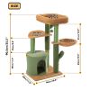 Cactus Cat Tree Cat Tower with Sisal Covered Scratching Post;  Cozy Condo;  Plush Perches and Fluffy Balls for Indoor Cats XH