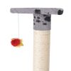 Cat Tree 75" Gray with Paw Prints Plush