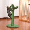 Cactus Cat Scratching Post with Natural Sisal Ropes; Interactive Ball; Cat Scratcher for Cats and Kittens Green