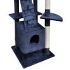 Cat Tree Scratching Post 87" - 94" 3 Condos Dark Blue