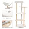 (Do Not Sell on Amazon) Multi-Level Cat Tree Modern Cat Tower Wooden Activity Center with Scratching Posts Beige