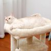 Modern Small Cat Tree Cat Tower with Sisal Scratching Post, Cozy Condo, Top Perch and Dangling Ball Beige