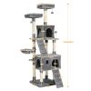 Cat Tree 69 Inches Cat Tower with 2 Condos and 2 Perches; Kitty Climber Tower Furniture; Upgraded Version Grey