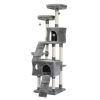 Cat Tree 69 Inches Cat Tower with 2 Condos and 2 Perches; Kitty Climber Tower Furniture; Upgraded Version Grey