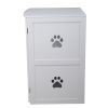 2-Tier Functional Wood Cat Washroom Litter Box Cover with Multiple Vents;  a Round Entrance;  Openable Door