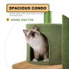 Cactus Cat Tree Cat Tower with Sisal Covered Scratching Post;  Cozy Condo;  Plush Perches and Fluffy Balls for Indoor Cats XH