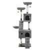 Cat Tree 69 Inches Cat Tower with 2 Condos and 2 Perches; Kitty Climber Tower Furniture; Upgraded Version Grey