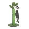 Large Cactus Cat Scratching Post with Natural Sisal Ropes; Cat Scratcher for Cats and Kittens Green