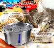 NICELOCK Cat Water Fountain;  Ultra-Quiet Automatic Pet Drinking Fountain for Cats Inside;  84oz/2.5L Stainless Steel Cat Fountain