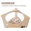 Cat Furniture Cat Tree Cat Tower with Sisal Scratching Posts Hammock Perch Cat Bed Platform Dangling Ball Beige RT