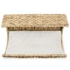 vidaXL Cat Bed with Cushion Water Hyacinth 14.6"x7.9"x7.9"