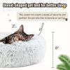 Pet Bed for Small Dogs and Cats Luxurious Faux Fur Donut Cuddler Soft Plush Fluffy Indoor Cat Bed, Grey