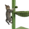 Cactus Cat Tree Cat Scratching Post with Hammock Play Tower; Full Wrapped Sisal Scratching Post for Cats 93.5cm Green