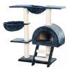 Cat Tree 41" Dark Blue Plush