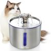 Nicetybox Cat Water Fountain 84oz/2.5L SUS304 Stainless Steel Automatic Visual Pet Water Fountain Ultra Quiet & 3 Replacement Filters