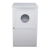 2-Tier Functional Wood Cat Washroom Litter Box Cover with Multiple Vents;  a Round Entrance;  Openable Door