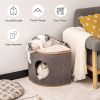 Wooden Cat House with 2 Removable Washable Cushions Cat Condo Sturdy Large Cave