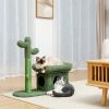 Cat Tree 27.6 inches with Cactus Scratching Posts; Creative Scratching Posts; Stylish Cat Tree; with Ball and Cat House Green