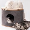 Wooden Cat House with 2 Removable Washable Cushions Cat Condo Sturdy Large Cave