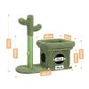 Cat Tree 27.6 inches with Cactus Scratching Posts; Creative Scratching Posts; Stylish Cat Tree; with Ball and Cat House Green